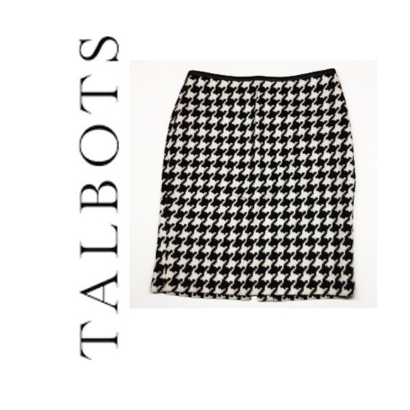 Talbots Dresses & Skirts - Talbots wool houndstooth pencil skirt 4p like new